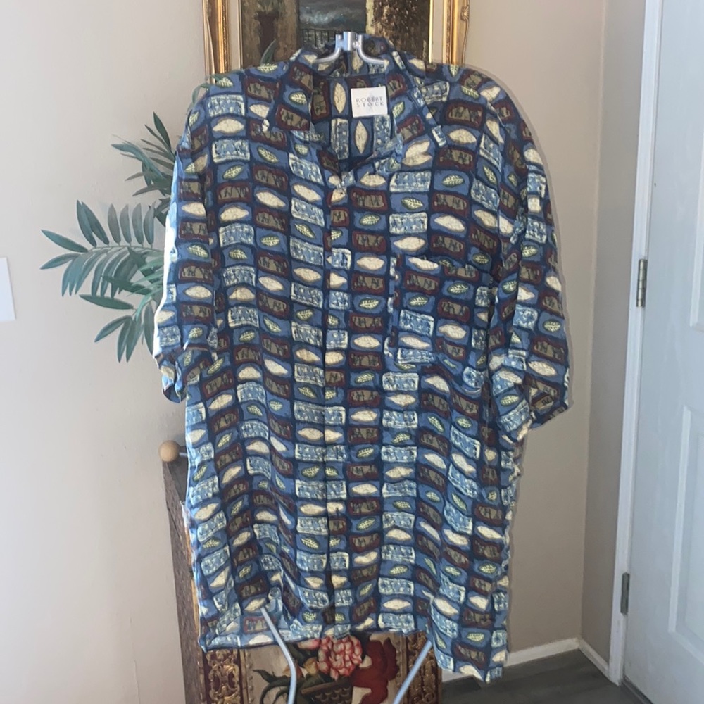 90’s Vintage Robert Stock 100% Silk Hawaiian Shirt sz L